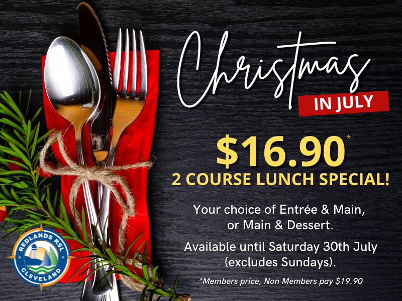 Christmas In July Lunch Redlands RSL