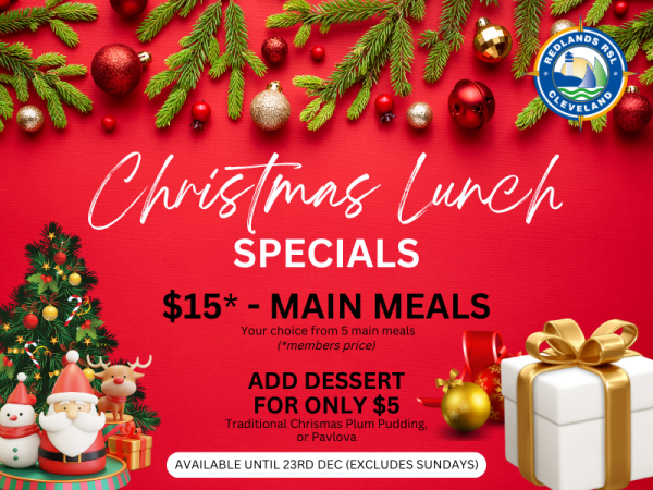 Christmas Lunch Specials - Redlands RSL